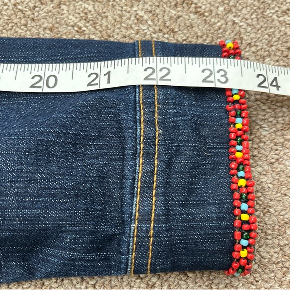 DG2 Diane Gilman Denim Jacket Sz XS Beaded Southwestern Faux Turquoise - Picture 10 of 10